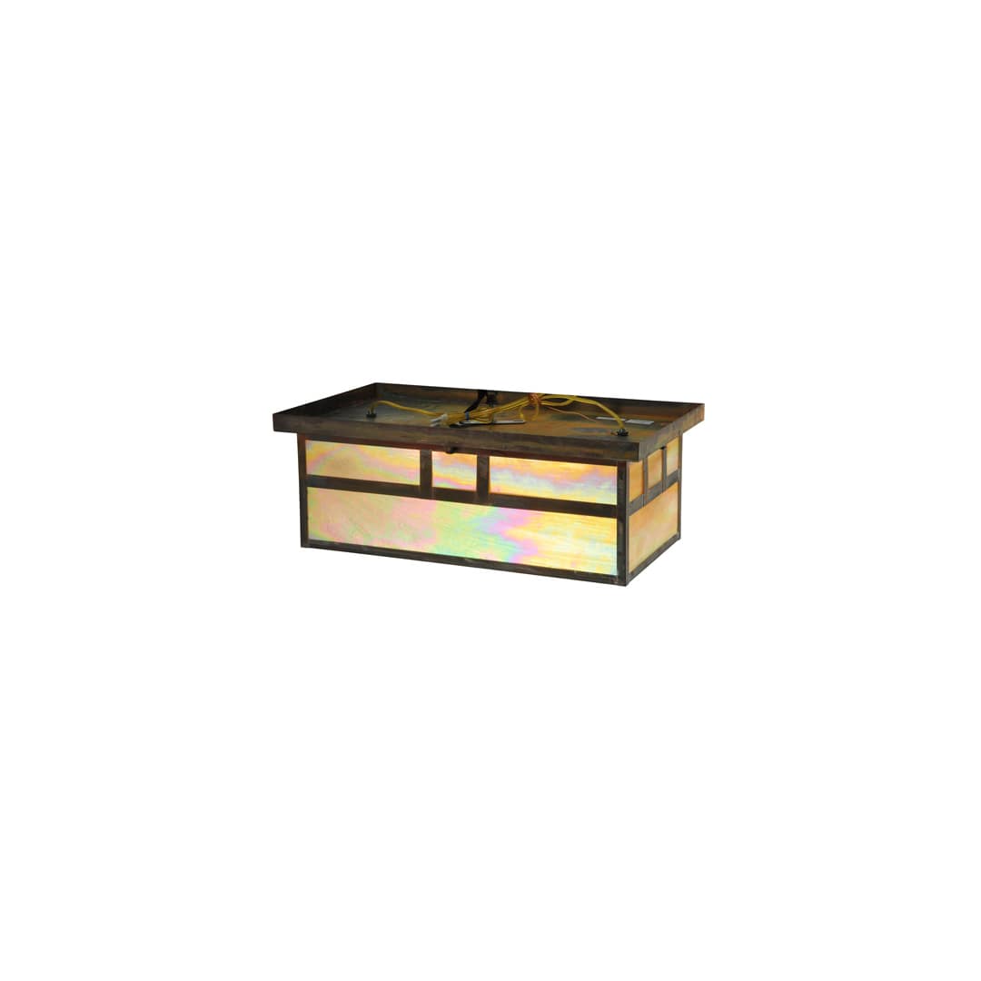 Hyde Park Double Bar Mission 2 Light 22" Wide Flush Mount Ceiling Fixture - Vintage Copper Finish