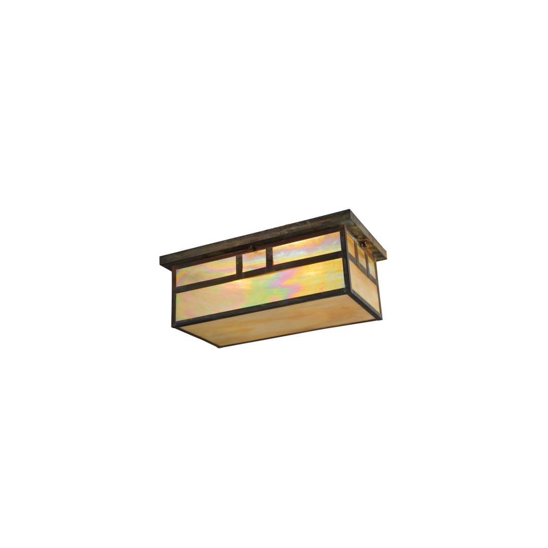 Hyde Park Double Bar Mission 2 Light 22" Wide Flush Mount Ceiling Fixture - Vintage Copper Finish