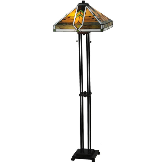 Abilene 2 Light 56" Tall Hand-Crafted Floor Lamp with Stained Glass