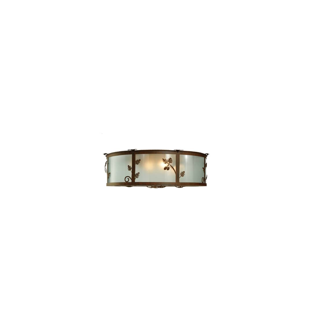 Oak Leaf and Acorn 4 Light 30" Wide Flush Mount Drum Ceiling Fixture