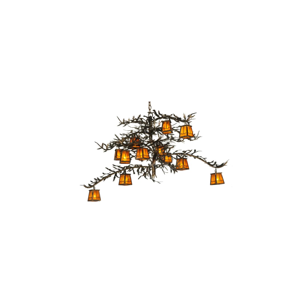 Pine Branch Valley View 12 Light 54" Wide Chandelier