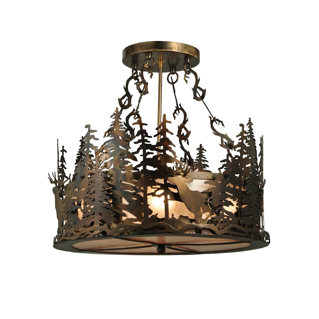 21.5" W Deer At Dusk Inverted Pendant