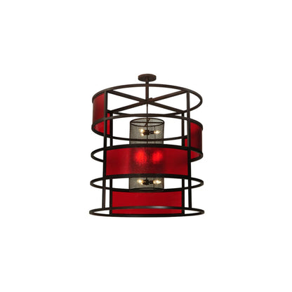 Tavern Red 9 Light 48" Wide Abstract Pendant