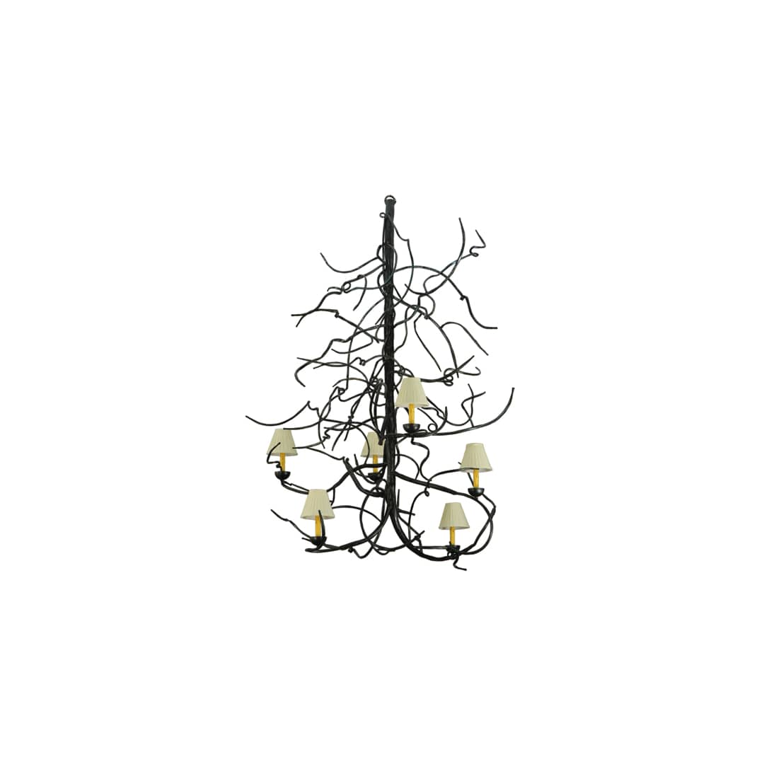 Winter Solstice 6 Light 50" Wide Wrought Iron Chandelier