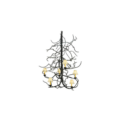 Winter Solstice 6 Light 50" Wide Wrought Iron Chandelier
