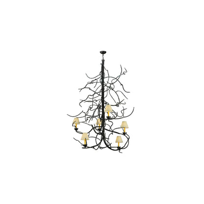 Winter Solstice 6 Light 50" Wide Wrought Iron Chandelier