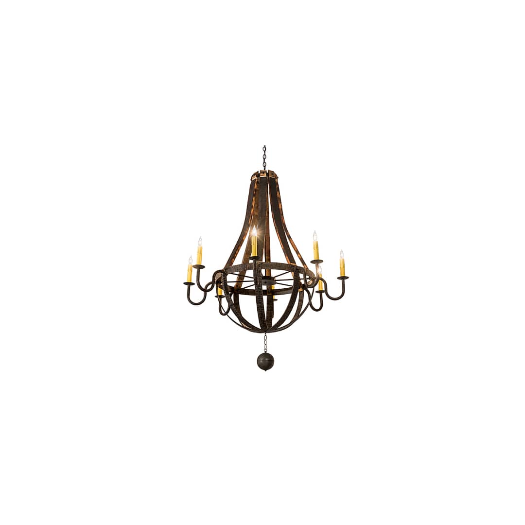Barrel Stave Madera 8 Light 48" Wide Taper Candle Style Chandelier - Coffee Bean Finish