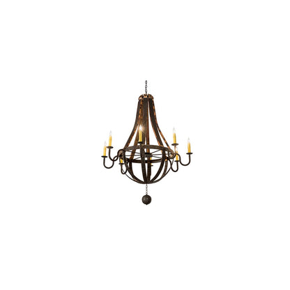 Barrel Stave Madera 8 Light 48" Wide Taper Candle Style Chandelier - Coffee Bean Finish