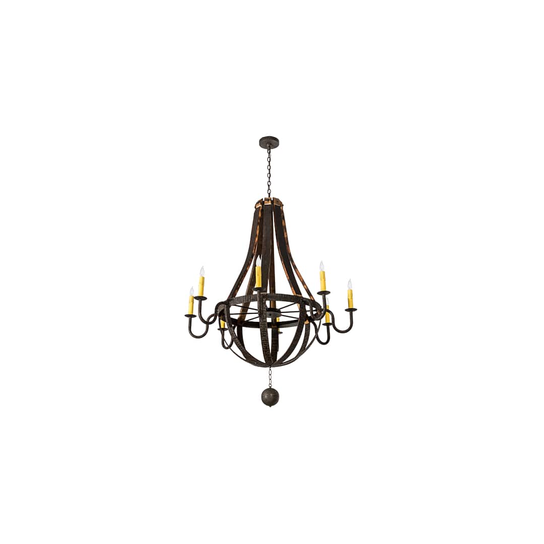 Barrel Stave Madera 8 Light 48" Wide Taper Candle Style Chandelier - Coffee Bean Finish