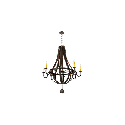 Barrel Stave Madera 8 Light 48" Wide Taper Candle Style Chandelier - Coffee Bean Finish