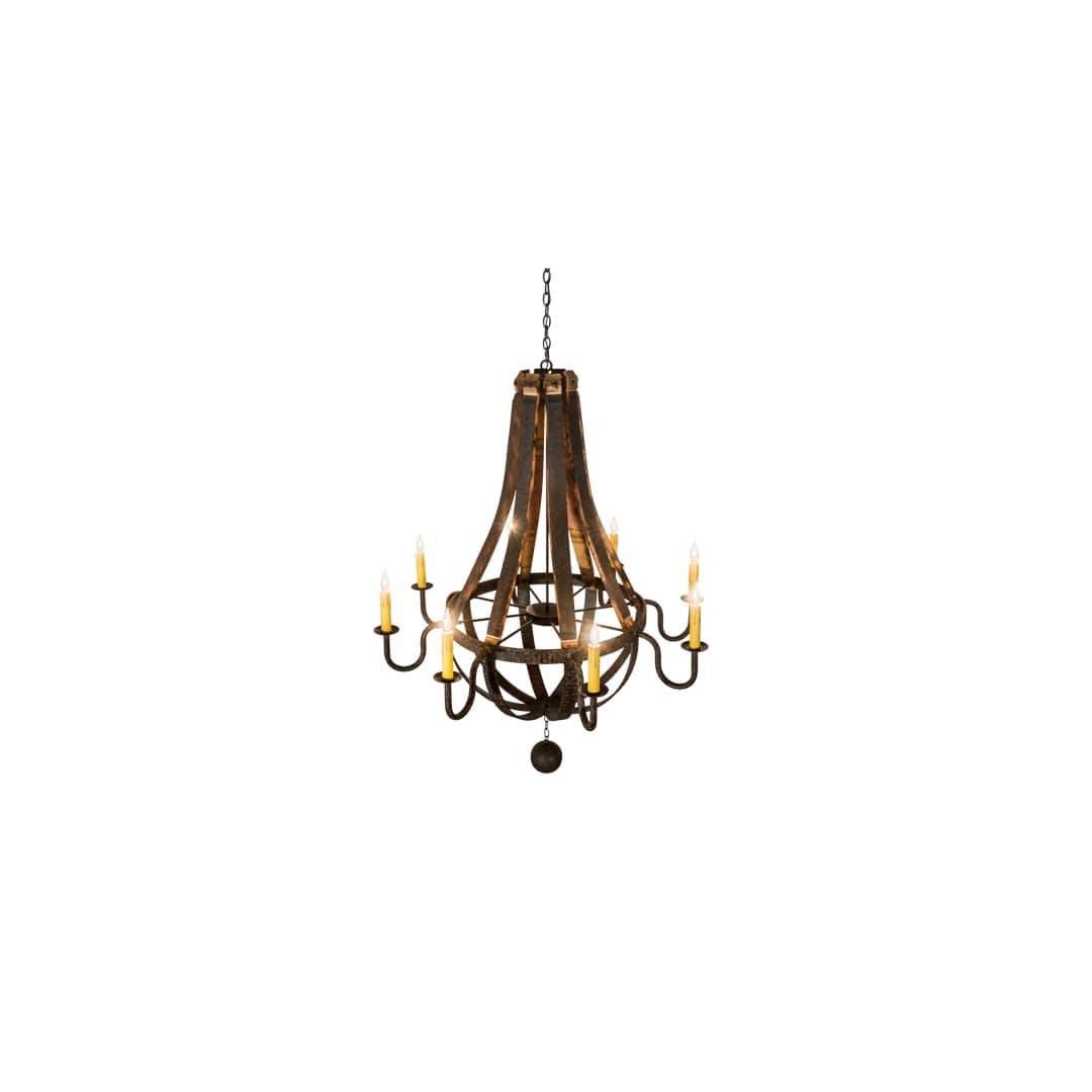 Barrel Stave Madera 8 Light 48" Wide Taper Candle Style Chandelier - Coffee Bean Finish