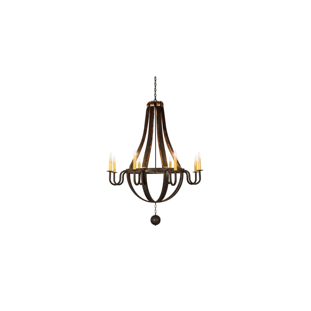 Barrel Stave Madera 8 Light 48" Wide Taper Candle Style Chandelier - Coffee Bean Finish