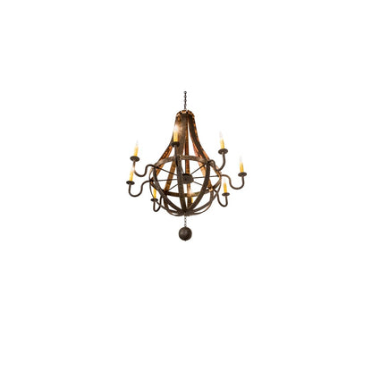 Barrel Stave Madera 8 Light 48" Wide Taper Candle Style Chandelier - Coffee Bean Finish
