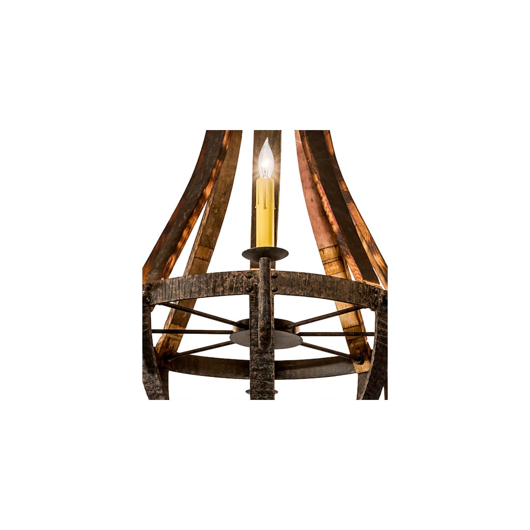 Barrel Stave Madera 8 Light 48" Wide Taper Candle Style Chandelier - Coffee Bean Finish