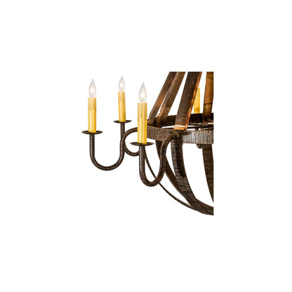 Barrel Stave Madera 8 Light 48" Wide Taper Candle Style Chandelier - Coffee Bean Finish