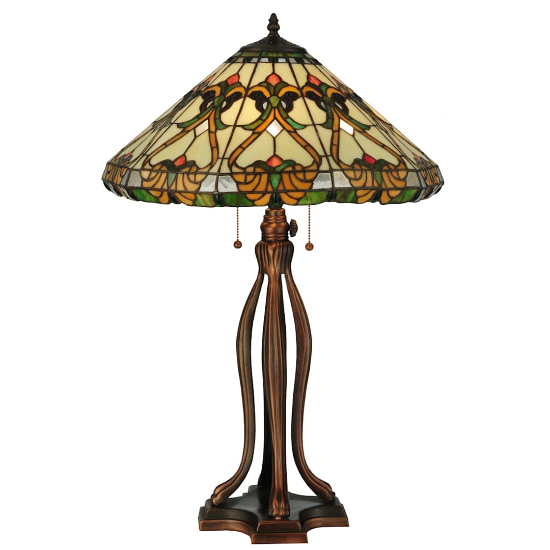 Middleton 3 Light 30" Tall Hand-Crafted Table Lamp with Stained Glass