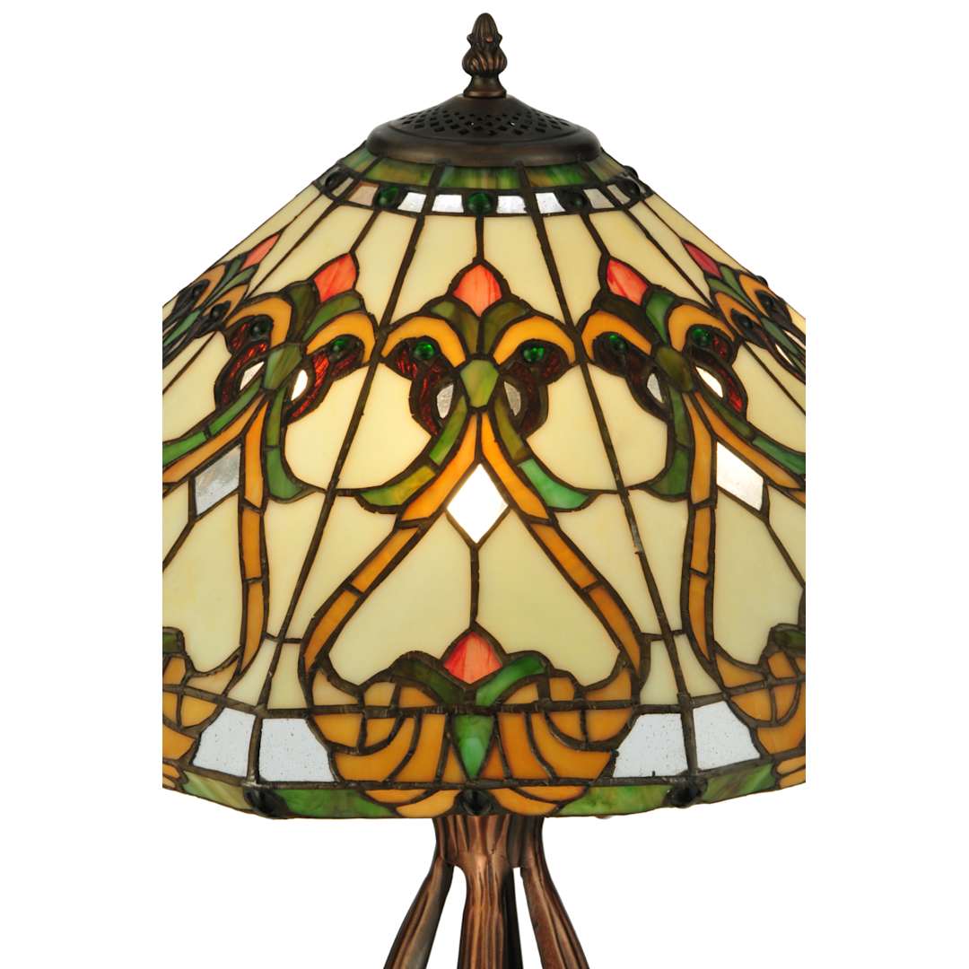 Middleton 3 Light 30" Tall Hand-Crafted Table Lamp with Stained Glass