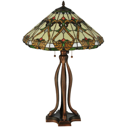 Middleton 3 Light 30" Tall Hand-Crafted Table Lamp with Stained Glass