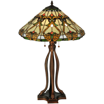 Middleton 3 Light 30" Tall Hand-Crafted Table Lamp with Stained Glass