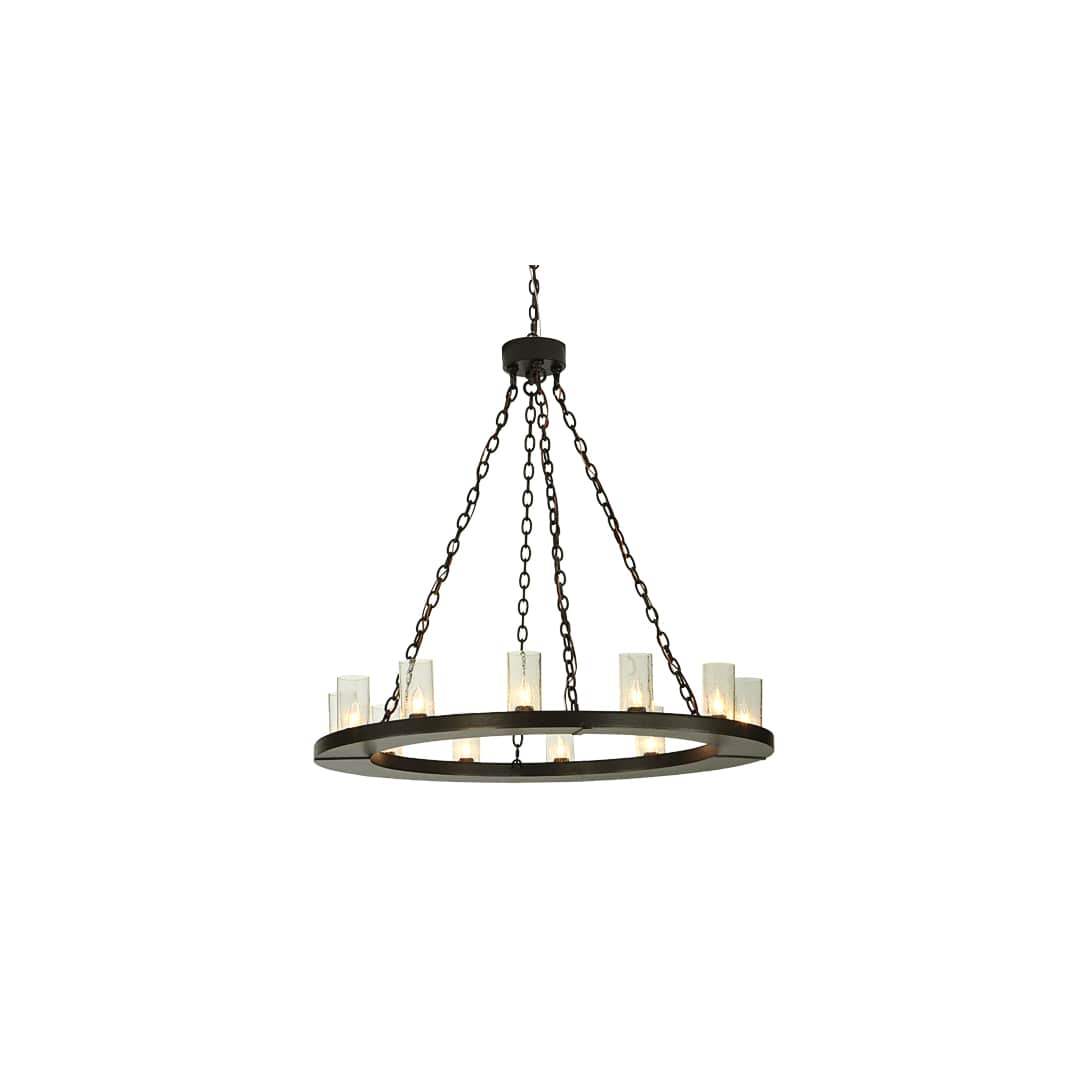Loxley 36 Light 72" Wide Pillar Candle Style Chandelier with Clear, Seedy Glass Shades - Timeless Bronze Finish