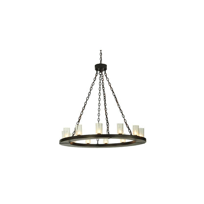 Loxley 36 Light 72" Wide Pillar Candle Style Chandelier with Clear, Seedy Glass Shades - Timeless Bronze Finish