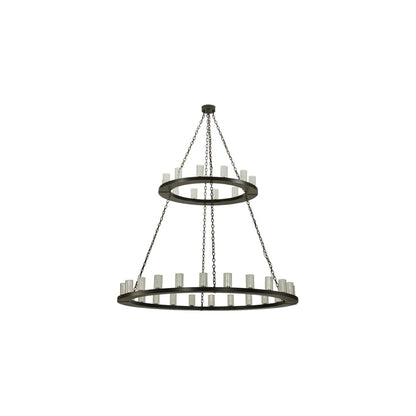 Loxley 36 Light 72" Wide Pillar Candle Style Chandelier with Clear, Seedy Glass Shades - Timeless Bronze Finish