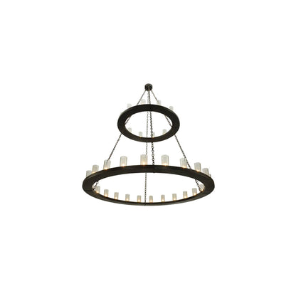 Loxley 36 Light 72" Wide Pillar Candle Style Chandelier with Clear, Seedy Glass Shades - Timeless Bronze Finish