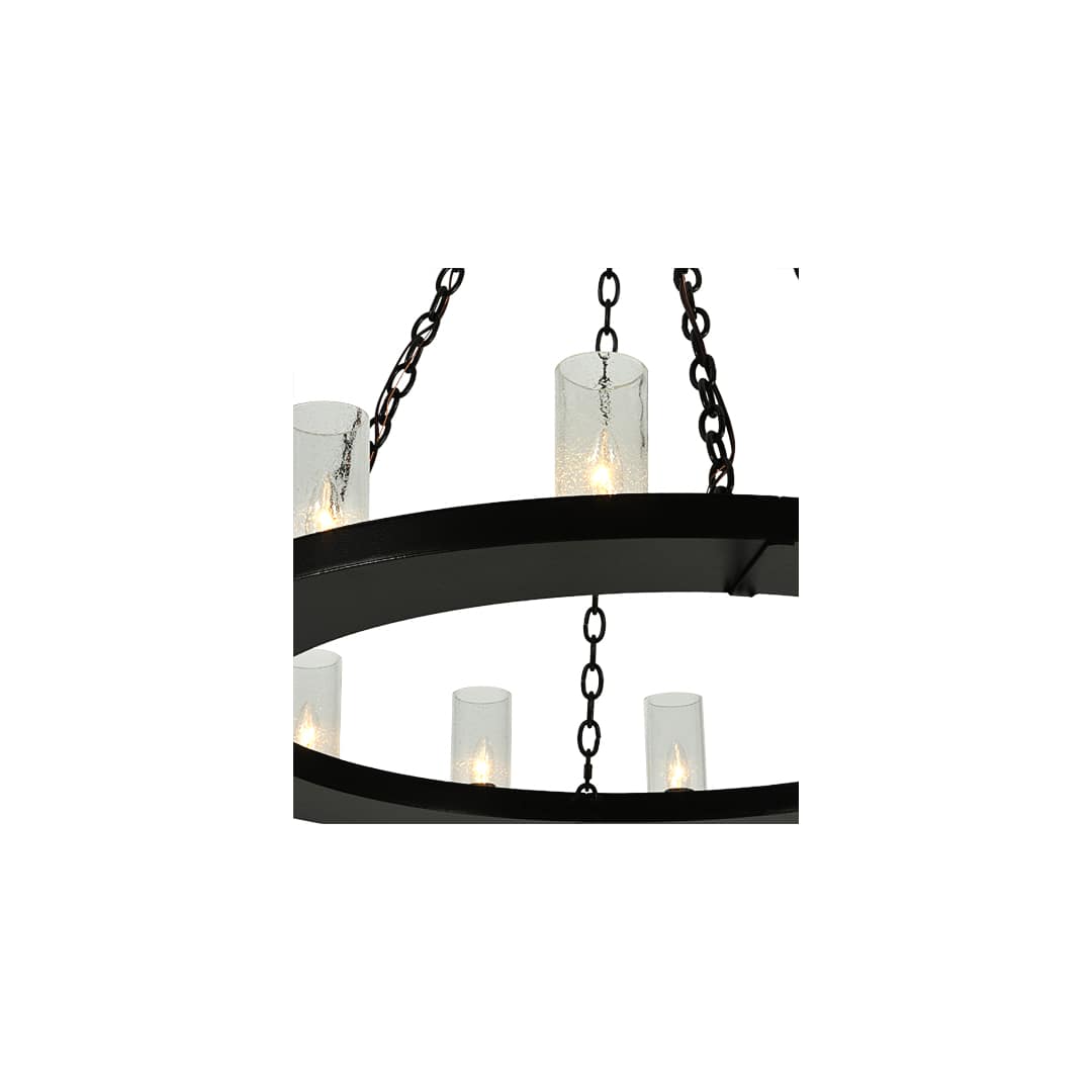 Loxley 36 Light 72" Wide Pillar Candle Style Chandelier with Clear, Seedy Glass Shades - Timeless Bronze Finish