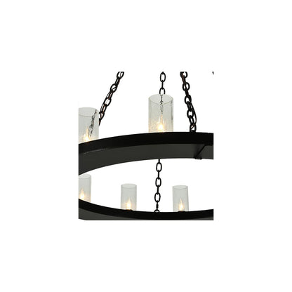 Loxley 36 Light 72" Wide Pillar Candle Style Chandelier with Clear, Seedy Glass Shades - Timeless Bronze Finish
