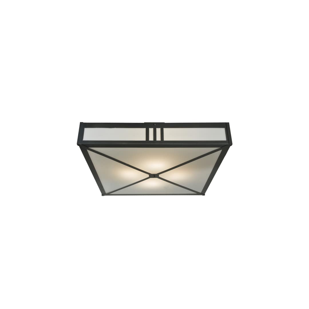 Whitewing 4 Light 36" Wide Flush Mount Square Ceiling Fixture - Blackened Pewter Finish - GU24 Bulb Base