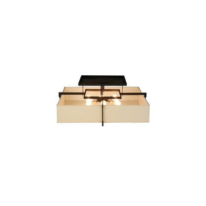 Quadrato Massage 8 Light 55" Wide Semi-Flush Square Ceiling Fixture