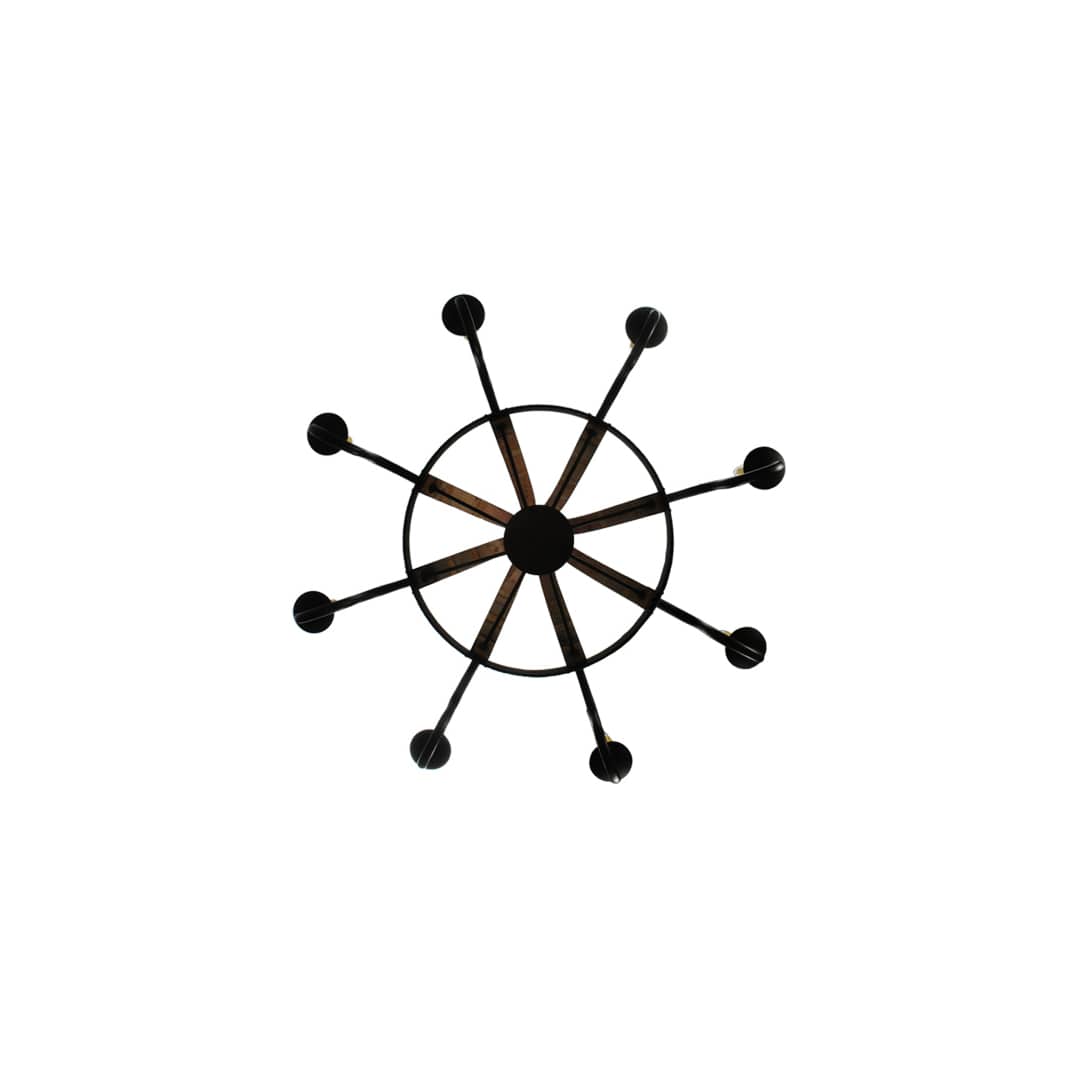 Barrel Stave Madera 8 Light 50" Wide Taper Candle Style Chandelier