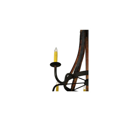 Barrel Stave Madera 8 Light 50" Wide Taper Candle Style Chandelier