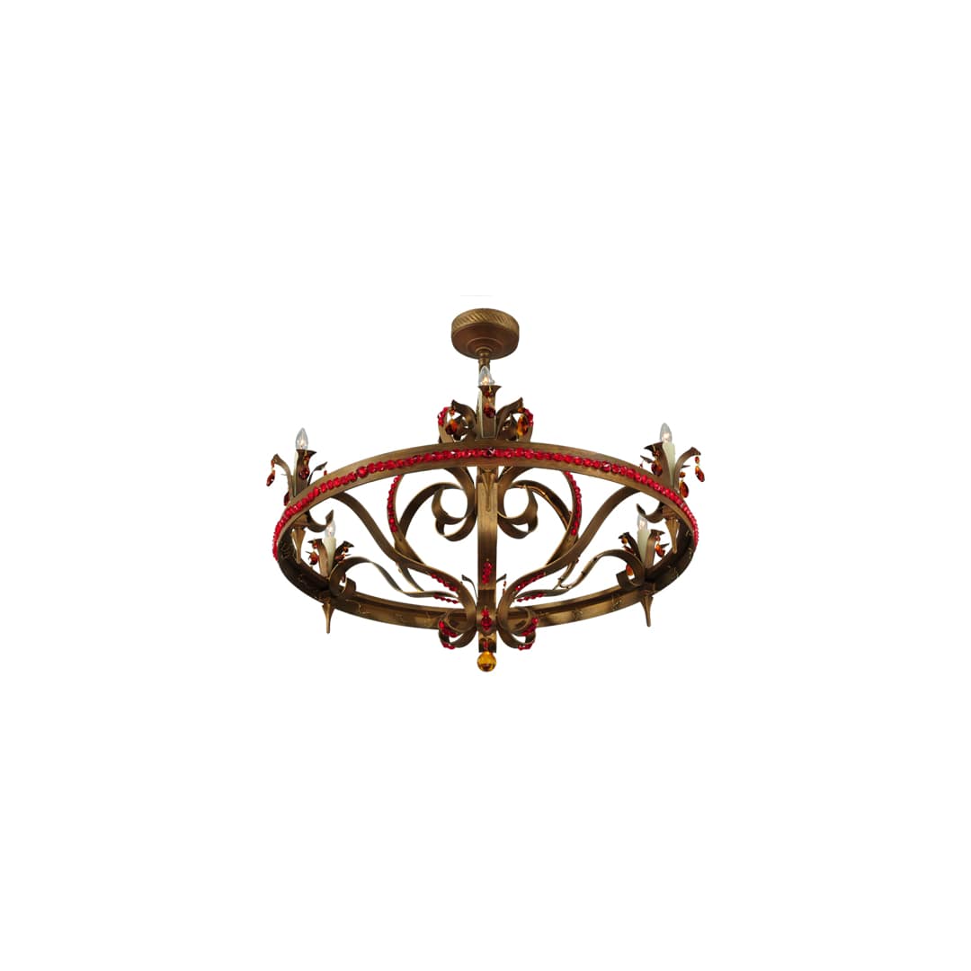 Grosetto 6 Light 39" Wide Beaded Candle Style Chandelier