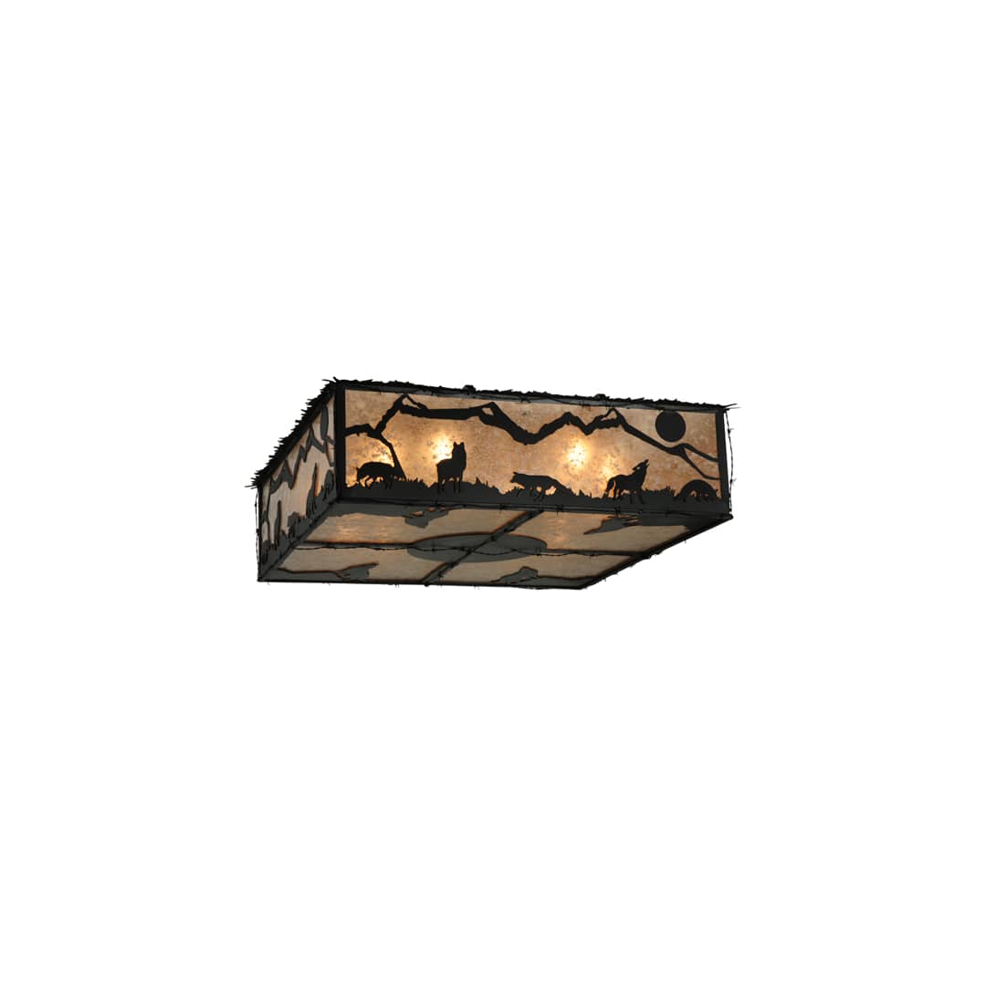 Wolf on the Loose 8 Light 51" Wide Flush Mount Square Ceiling Fixture