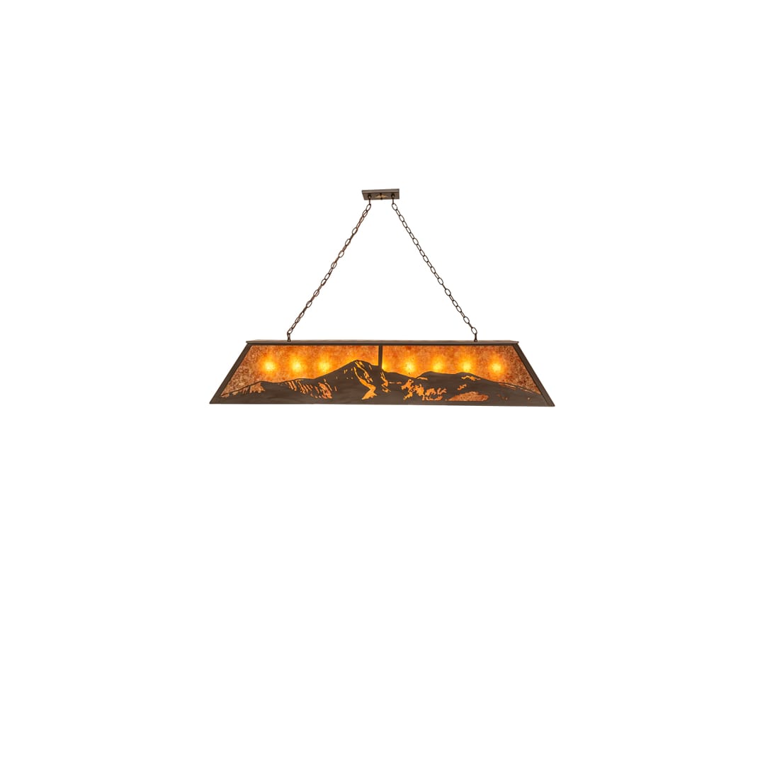 Long Mountain Range 9 Light 17" Wide Linear Pendant