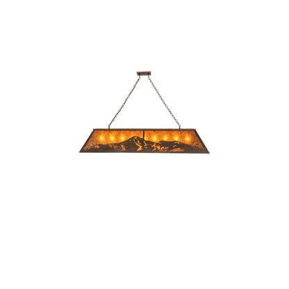 Long Mountain Range 9 Light 17" Wide Linear Pendant