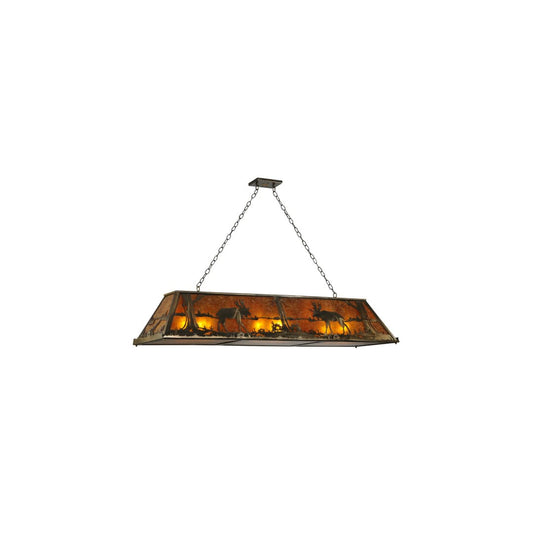 Moose at Lake 9 Light 18" Wide Linear Pendant