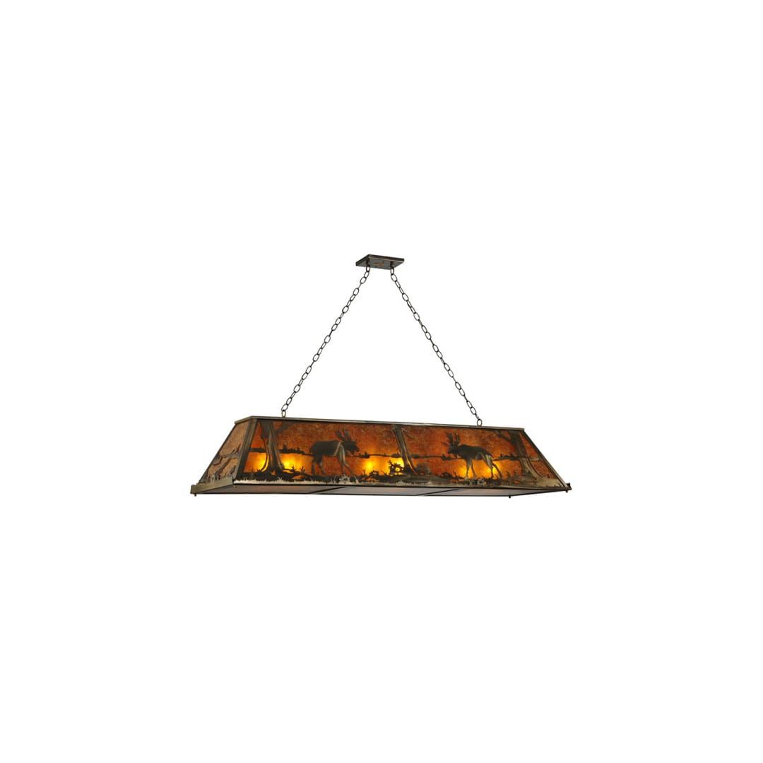 Moose at Lake 9 Light 18" Wide Linear Pendant