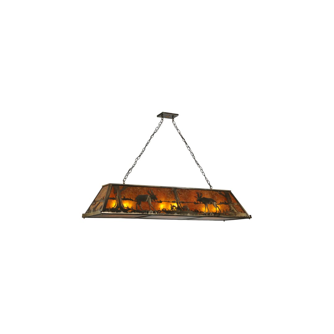 Moose at Lake 9 Light 18" Wide Linear Pendant