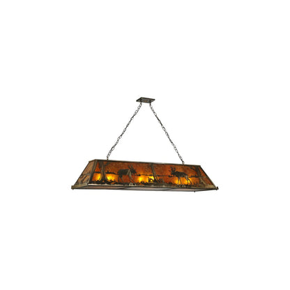 Moose at Lake 9 Light 18" Wide Linear Pendant