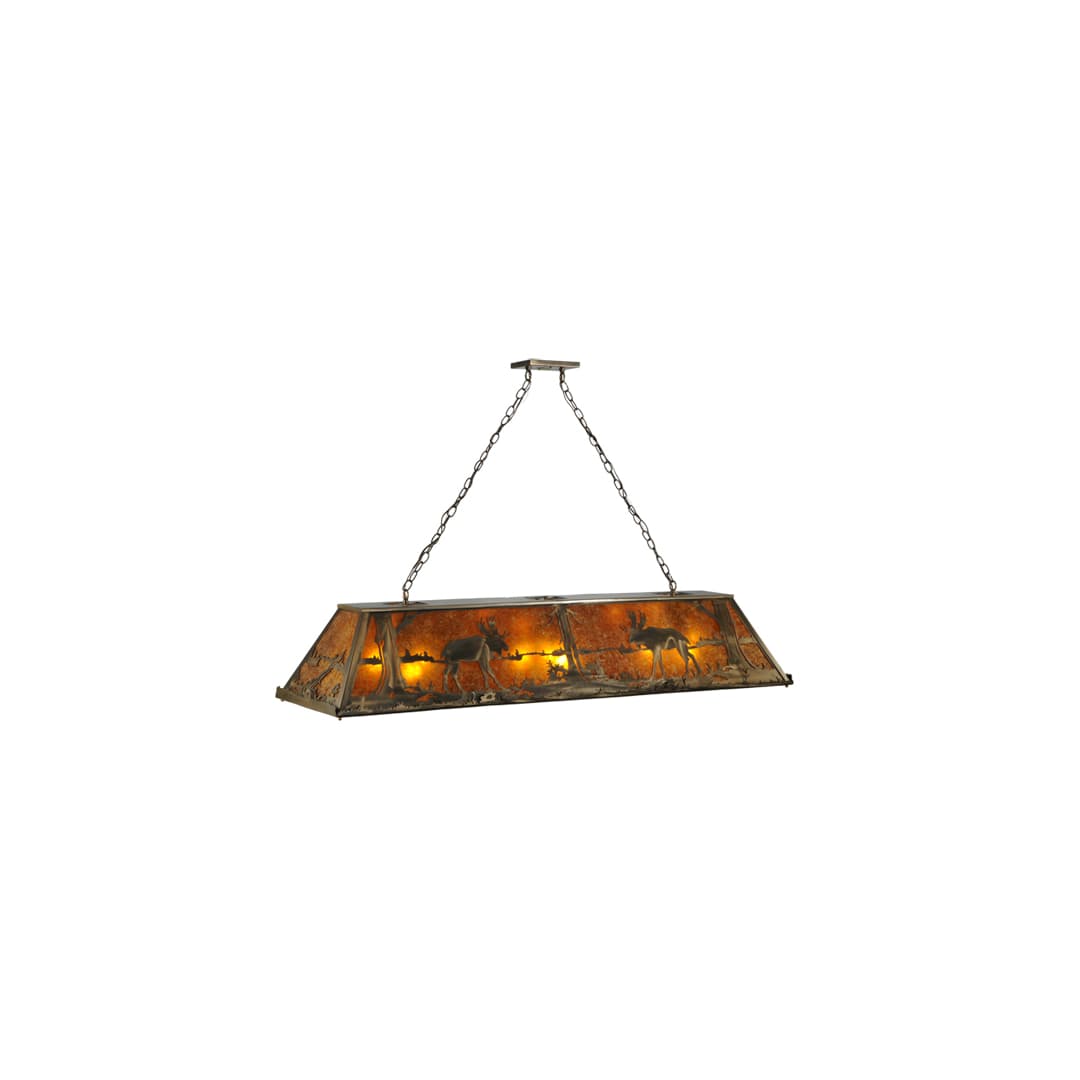 Moose at Lake 9 Light 18" Wide Linear Pendant