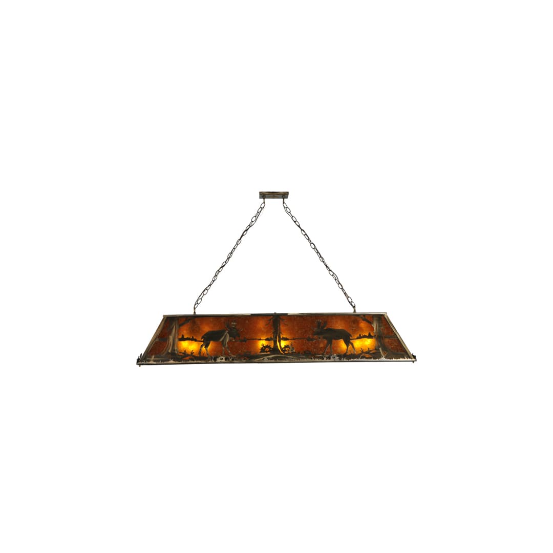 Moose at Lake 9 Light 18" Wide Linear Pendant