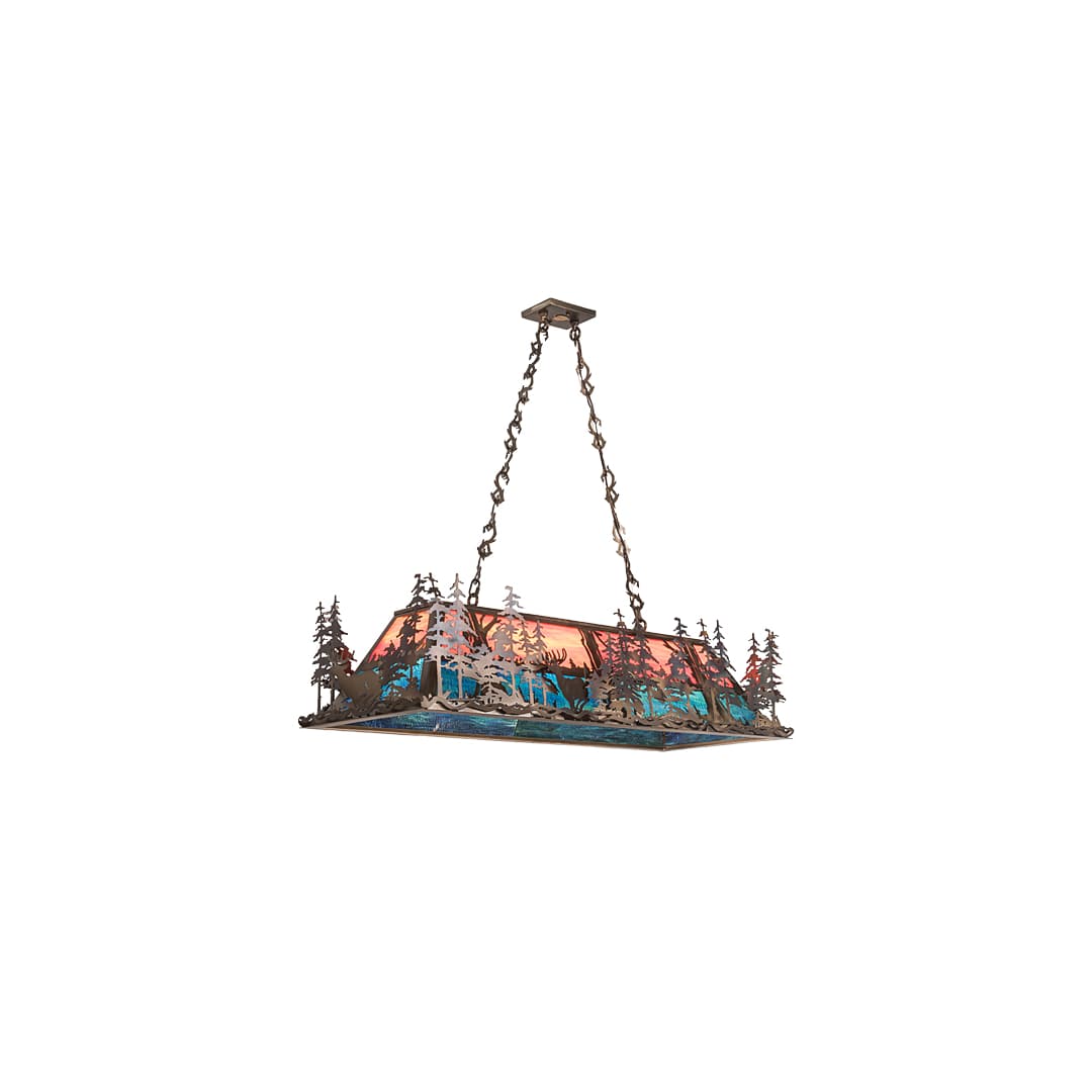 Deer through the Trees 9 Light 19" Wide Linear Pendant