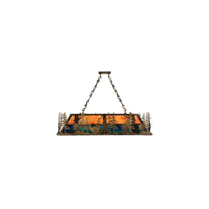 Deer through the Trees 9 Light 19" Wide Linear Pendant