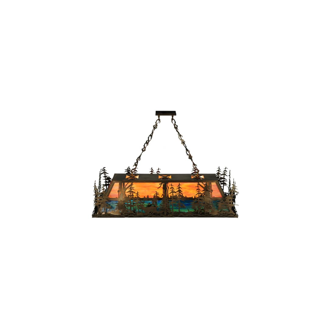 Deer through the Trees 9 Light 19" Wide Linear Pendant