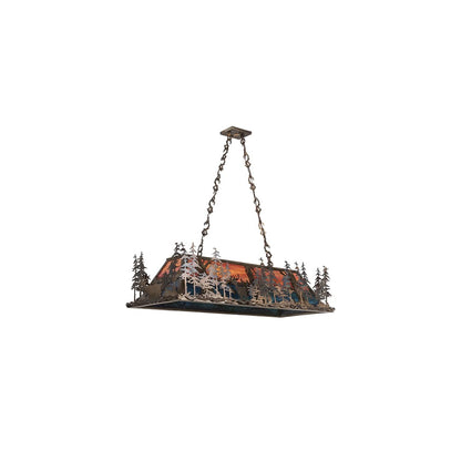 Deer through the Trees 9 Light 19" Wide Linear Pendant
