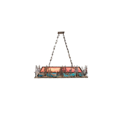 Deer through the Trees 9 Light 19" Wide Linear Pendant