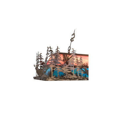 Deer through the Trees 9 Light 19" Wide Linear Pendant