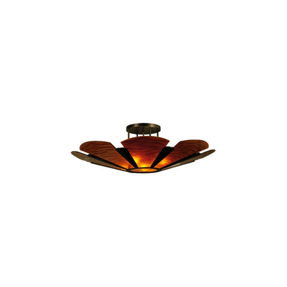 Metro Fusion 4 Light 49" Wide Semi-Flush Bowl Ceiling Fixture - Mahogany Bronze Finish